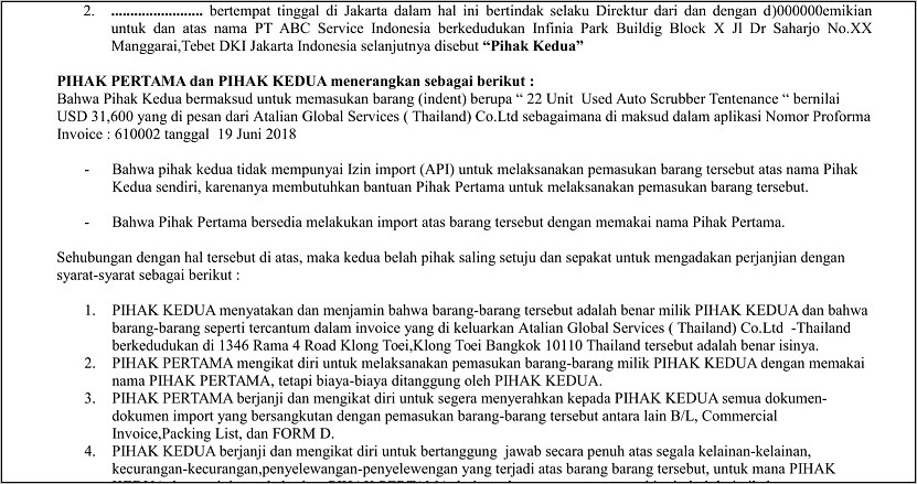 Contoh Surat Pinjam Perusahaan Bongkar Muat