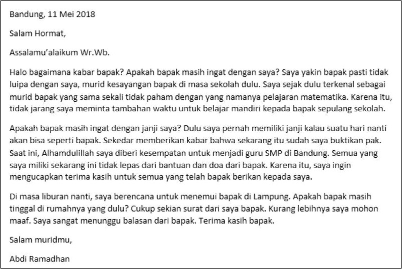 Contoh Surat Pribadi Dan Surat Dinas Yang Benar