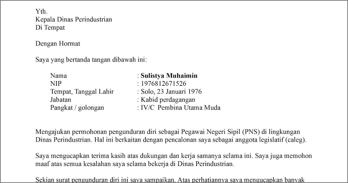 Contoh Surat Rekomendasi Kepala Dinas Ke Fungsional