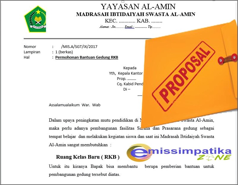 Contoh Surat Resmi Permohonan Sapras