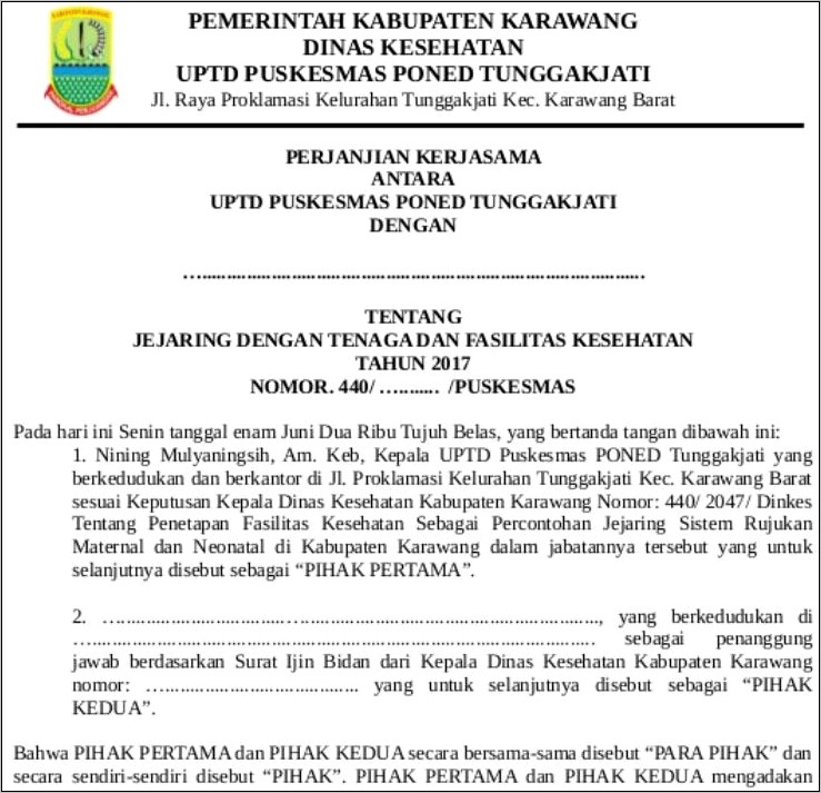 Contoh Surat Resmi Persetujuan Kerjasama Eksportir Antar Perusahaan