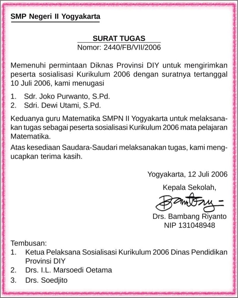 Contoh Surat Resmi Perusahaan Yogya