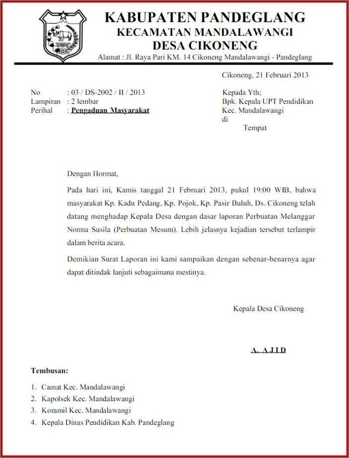 Contoh Surat Resmi Undangan Tembuasa