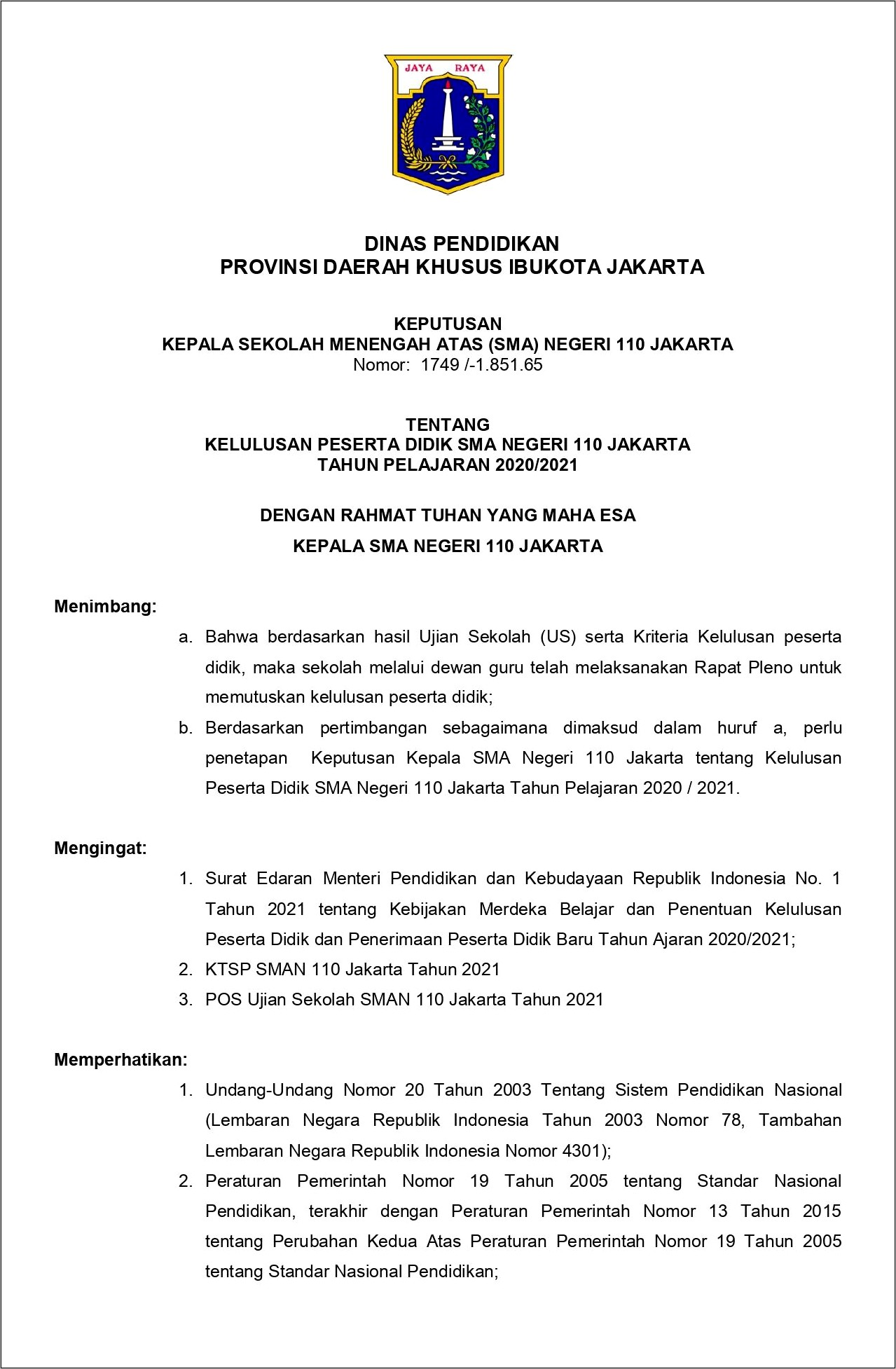 Contoh Surat Revisi Aturan Perundangan