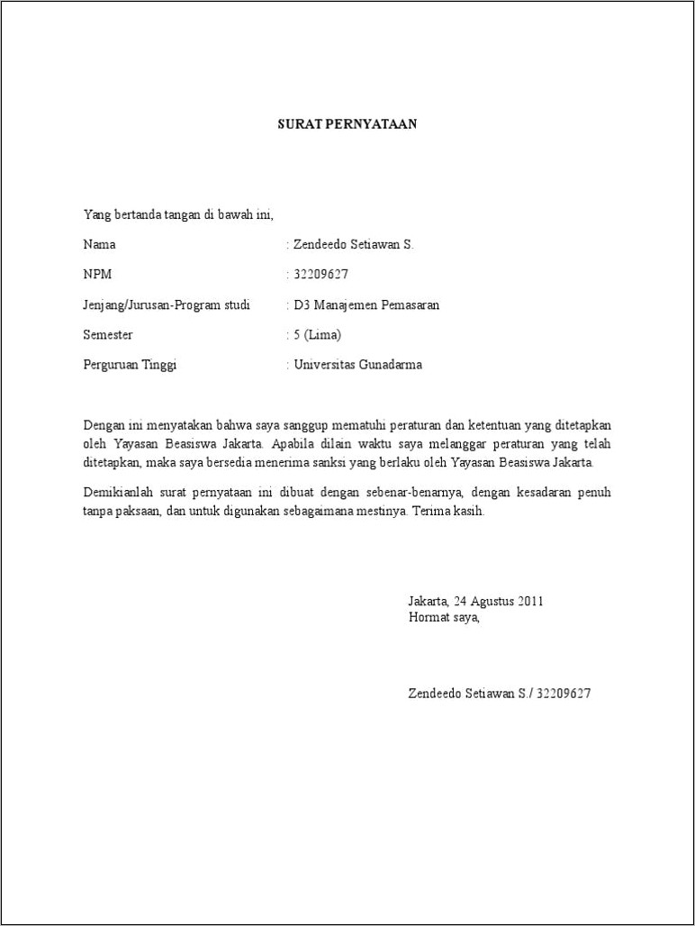 Contoh Surat Sanksi Dari Perusahaan