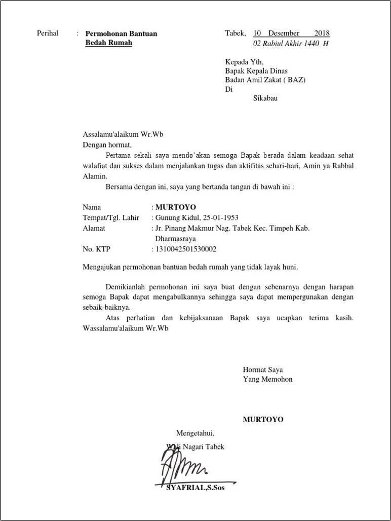 Contoh Surat Semoga Permohonan Ini Dapat Terkabul