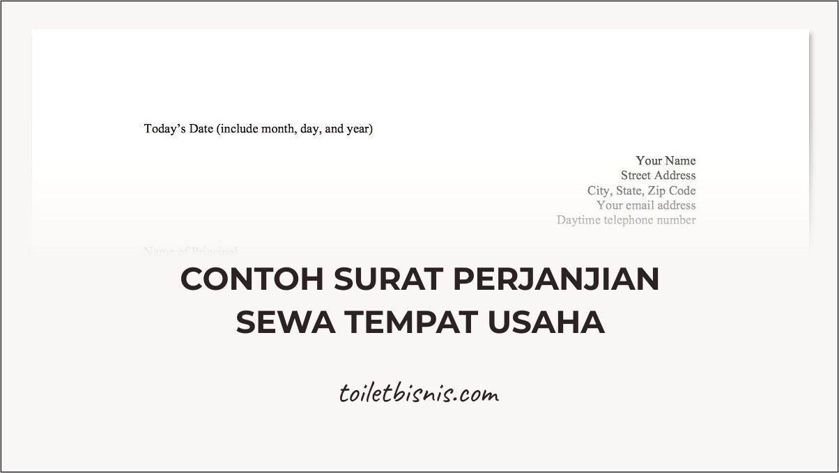 Contoh Surat Sewa Kontrak Usaha 2 Tahun