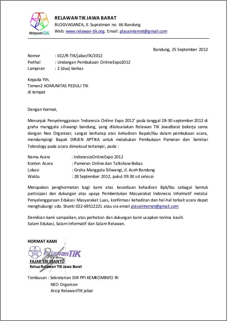 Contoh Surat Silaturahmi Ke Perusahaan