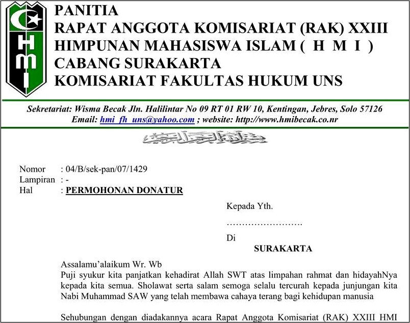 Contoh Surat Sirkulir Permohonan Bantuan Dana Pembangunan Posyandu