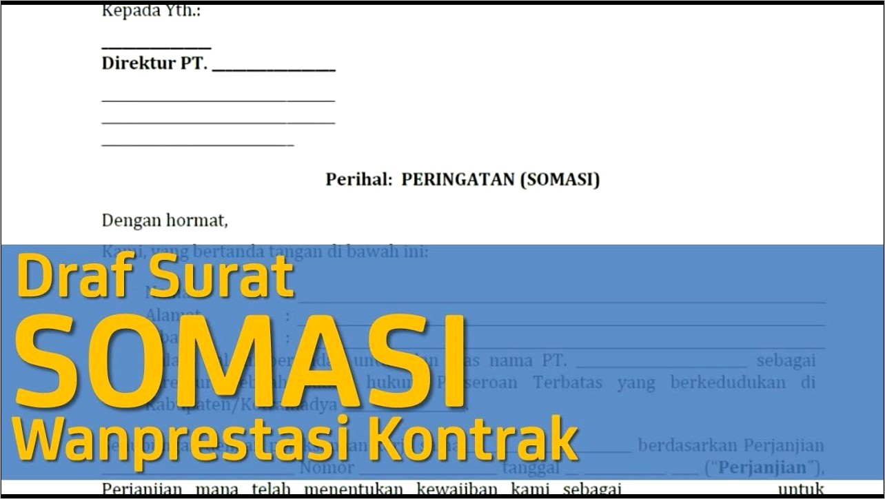 Contoh Surat Somasi Hutang Perusahaan