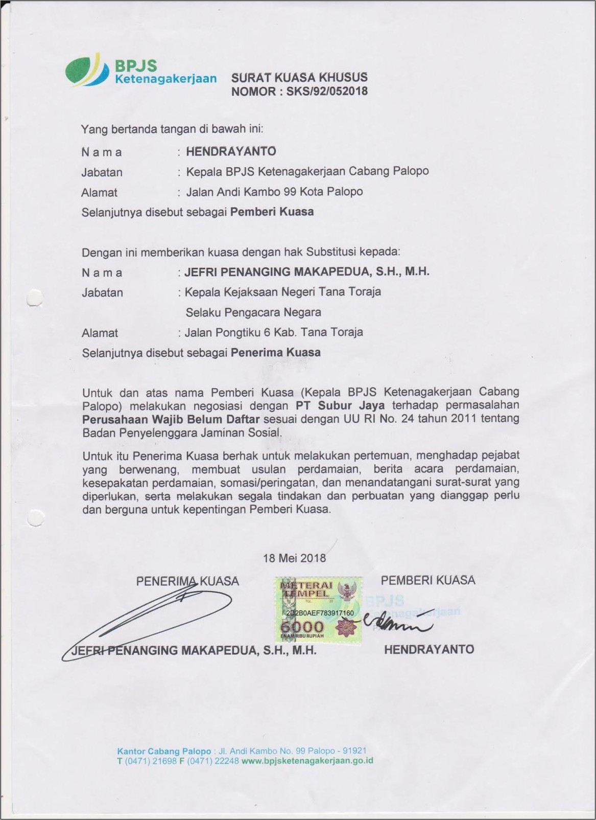 Contoh Surat Sosialisasi Bpjs Perusahaan