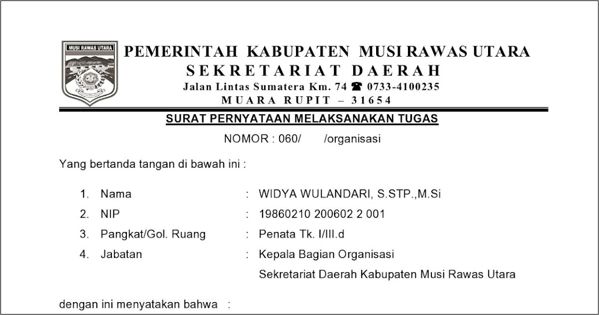 Contoh Surat Spmt Dinas Pendidikan