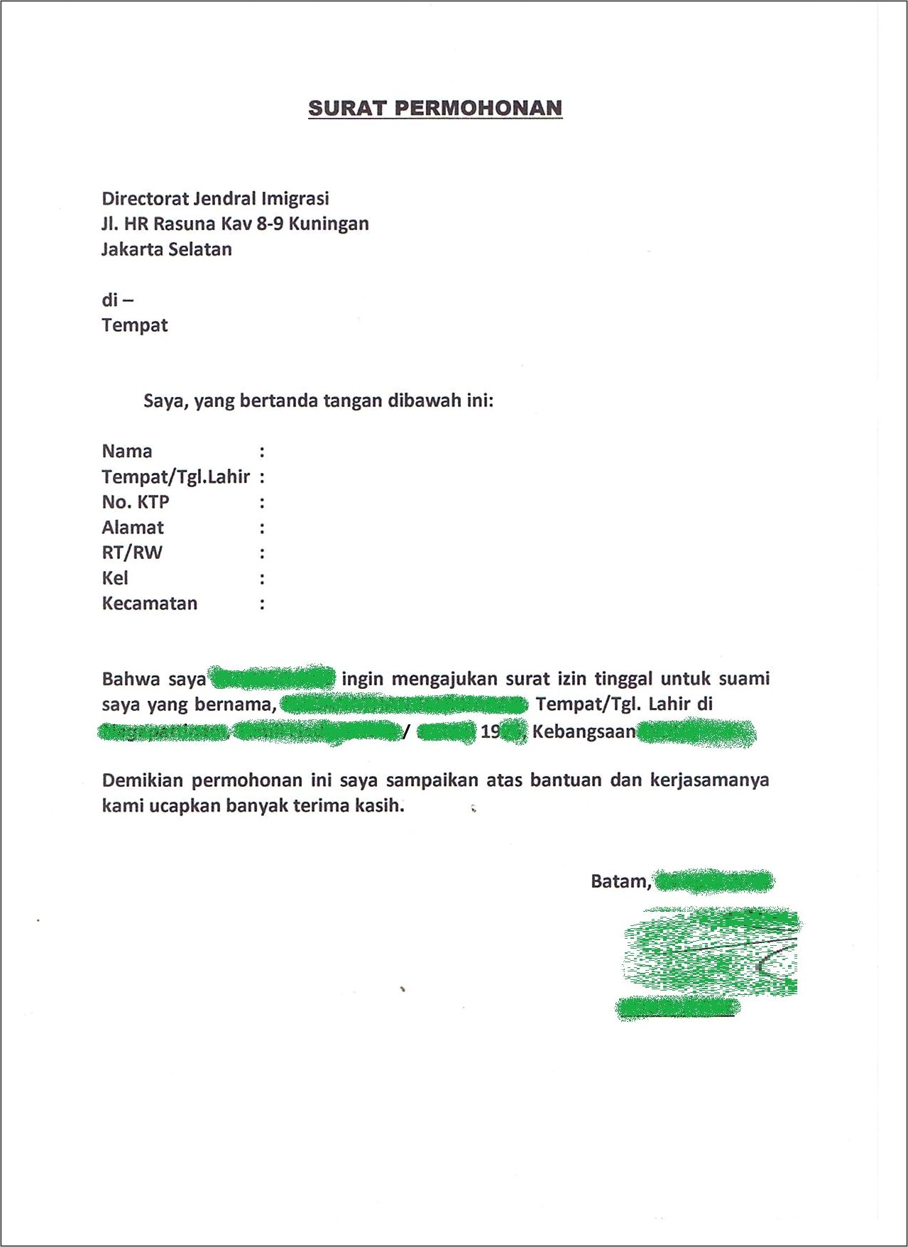 Contoh Surat Sponsor Perusahaan Untuk Ijin Tinggal