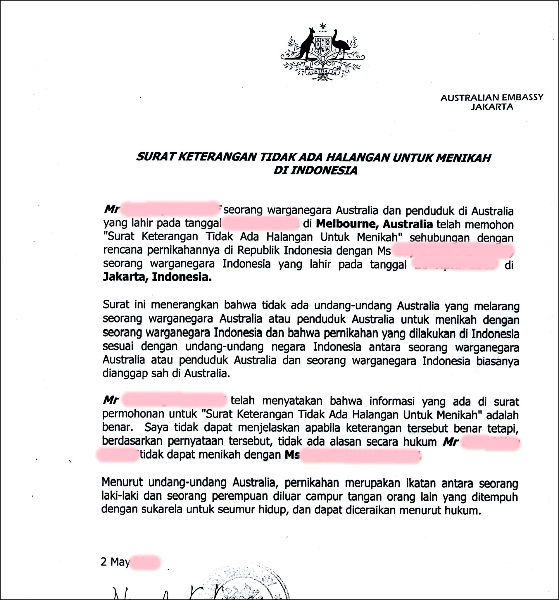 Contoh Surat Sponsor Perusahaan Untuk Visa Australia