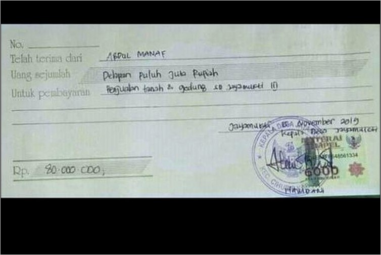 Contoh Surat Tanda Terima Pembayaran Perusahaan