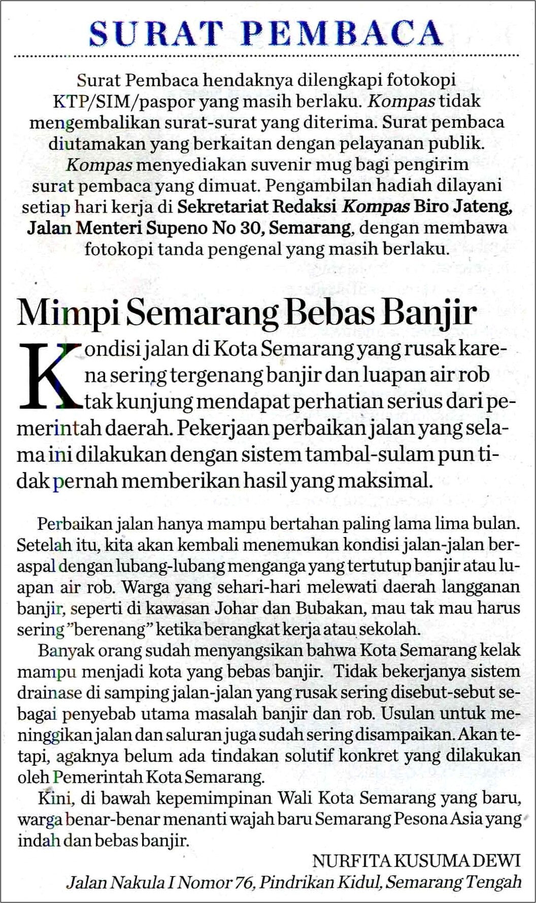 Contoh Surat Tanggapan Pembaca Perusahaan