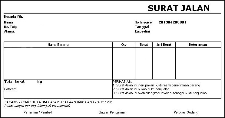 Contoh Surat Tidak Memiliki Kenderaan Dinas Roda 4