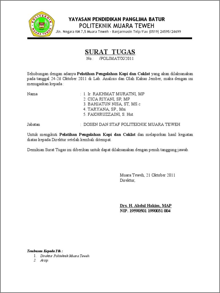 Contoh Surat Tugas Dinas Desa Terbaru