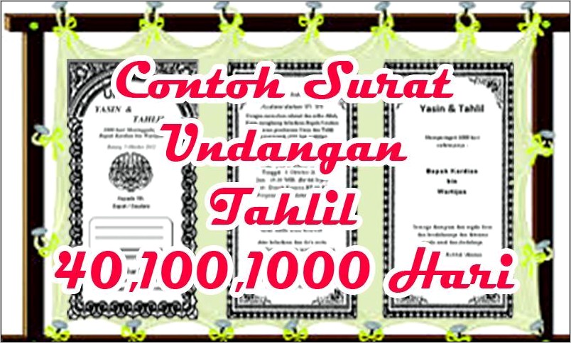 Contoh Surat Undangan 100 Hari Orang Meninggal