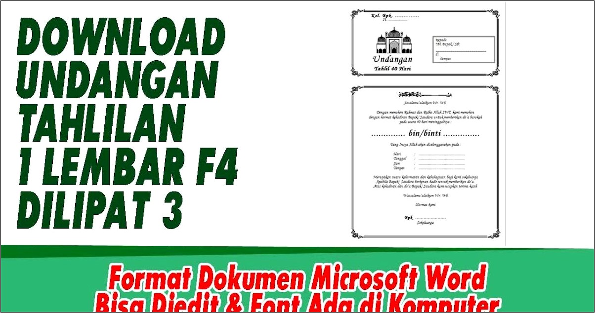 Contoh Surat Undangan 40 Hari Wafat.doc