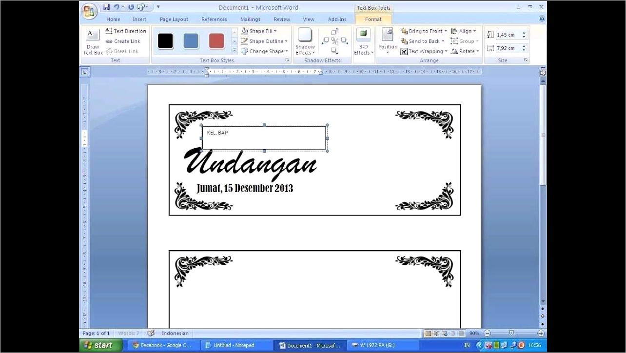 Contoh Surat Undangan 7 Bulanan Kehamilan Photoshop