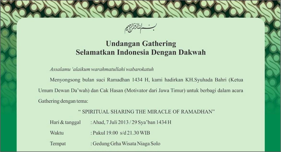 Contoh Surat Undangan Acara Gathering Perusahaan