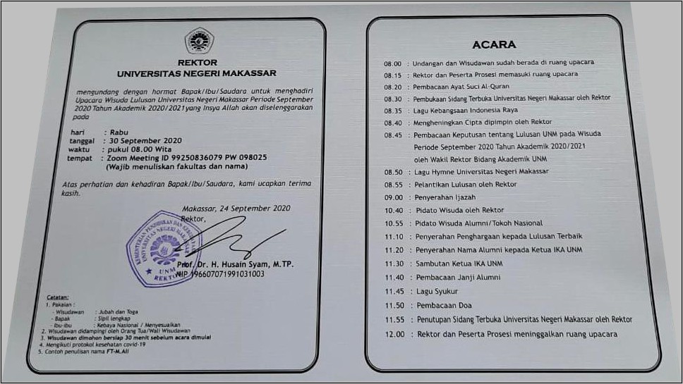 Contoh Surat Undangan Acara Kelulusan Sekolah