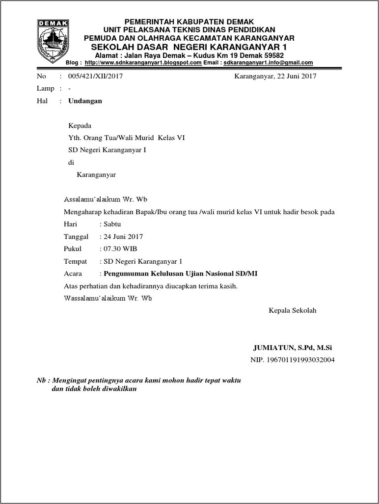 Contoh Surat Undangan Acara Perpisahan Sekolah Dasar