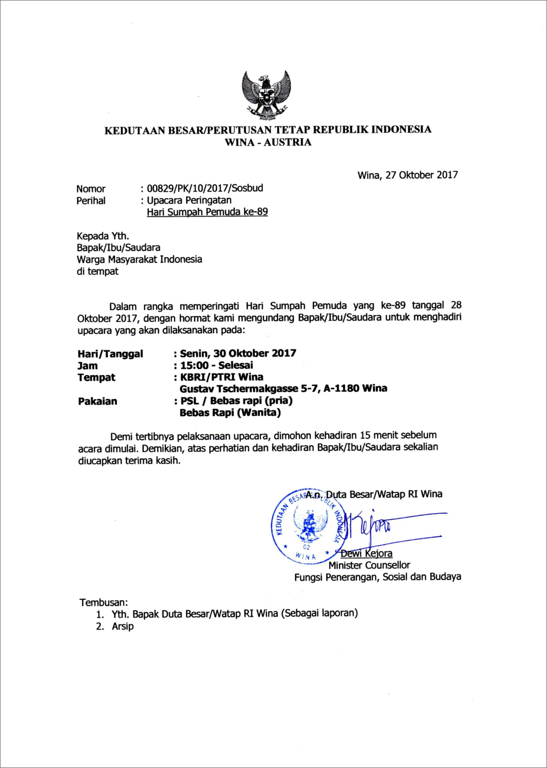 Contoh Surat Undangan Apel 17 Agustus