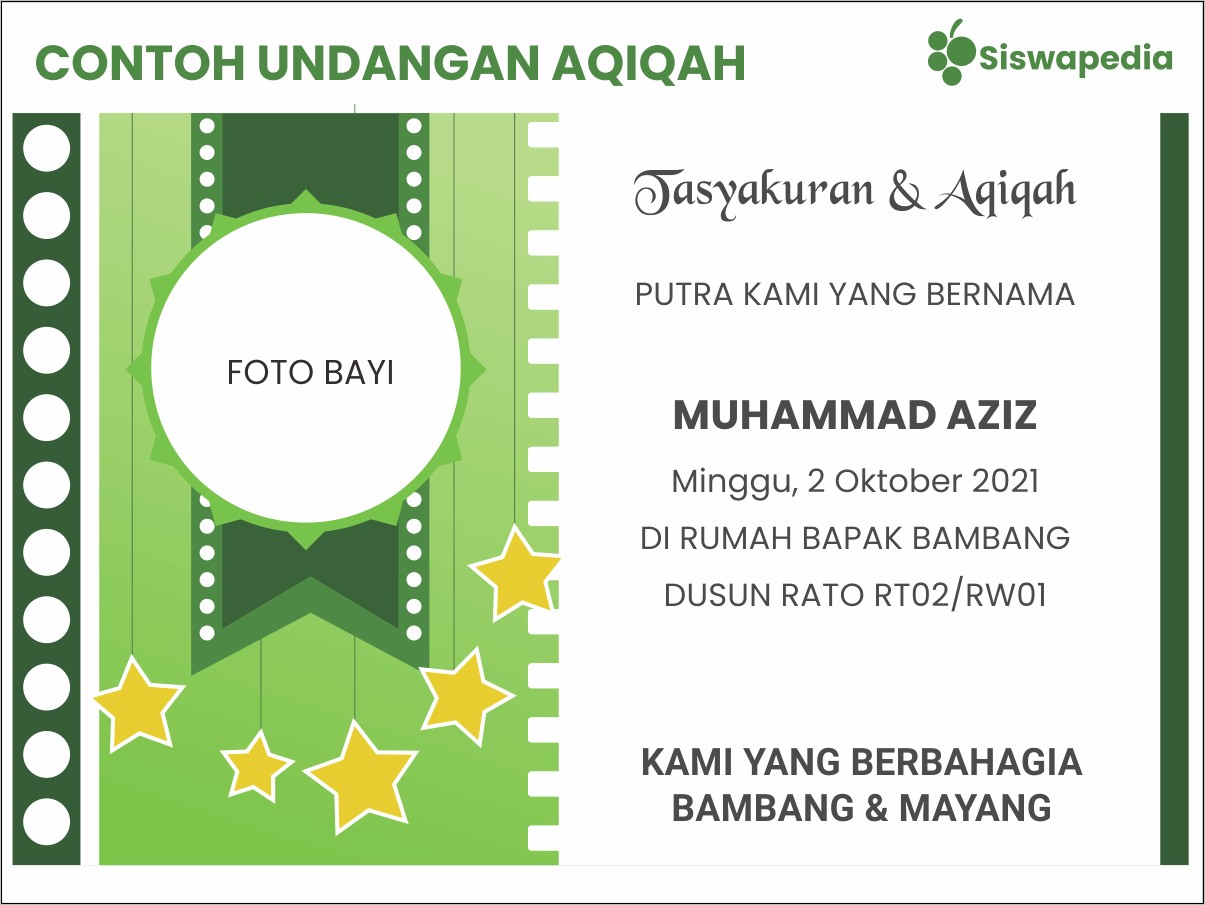 Contoh Surat Undangan Aqiqah Bayi