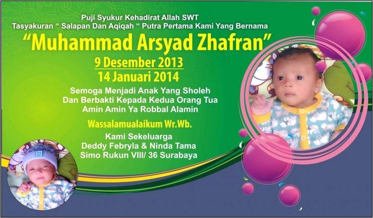 Contoh Surat Undangan Aqiqah Dan Potong Rambut