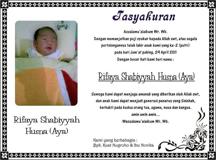 Contoh Surat Undangan Aqiqah Yang Bisa Diedit