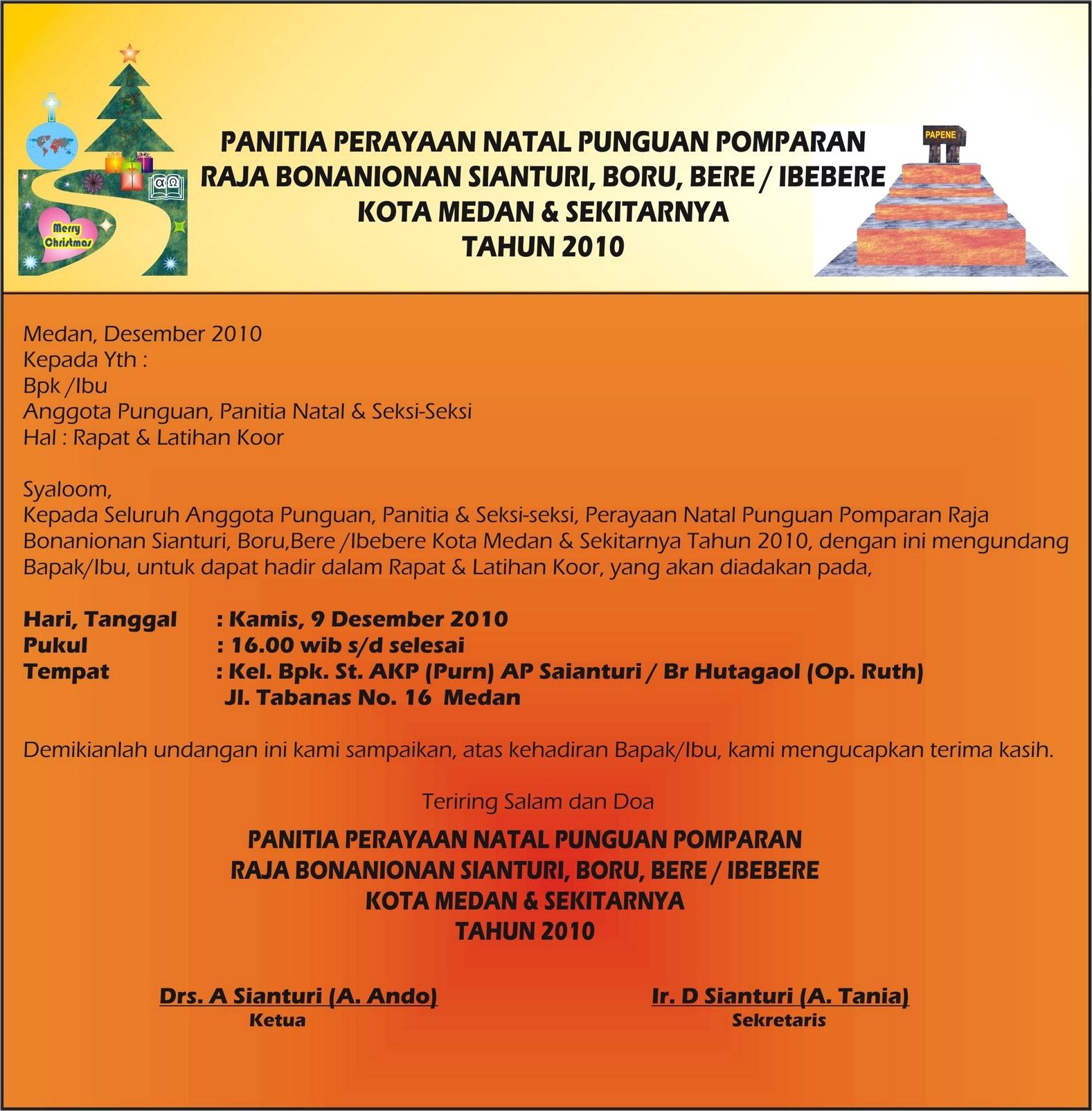 Contoh Surat Undangan Bahasa Inggris Invitation Merry Chirismas