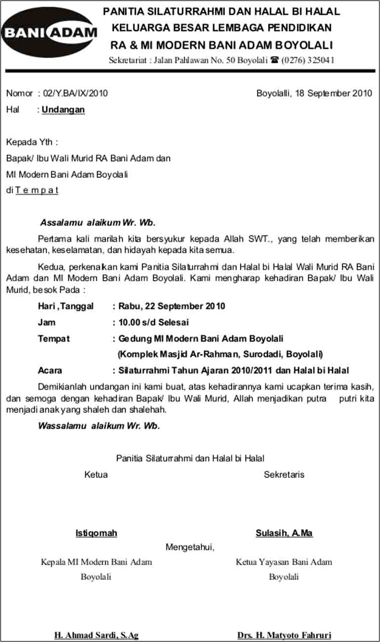 Contoh Surat Undangan Berbuka Bersama