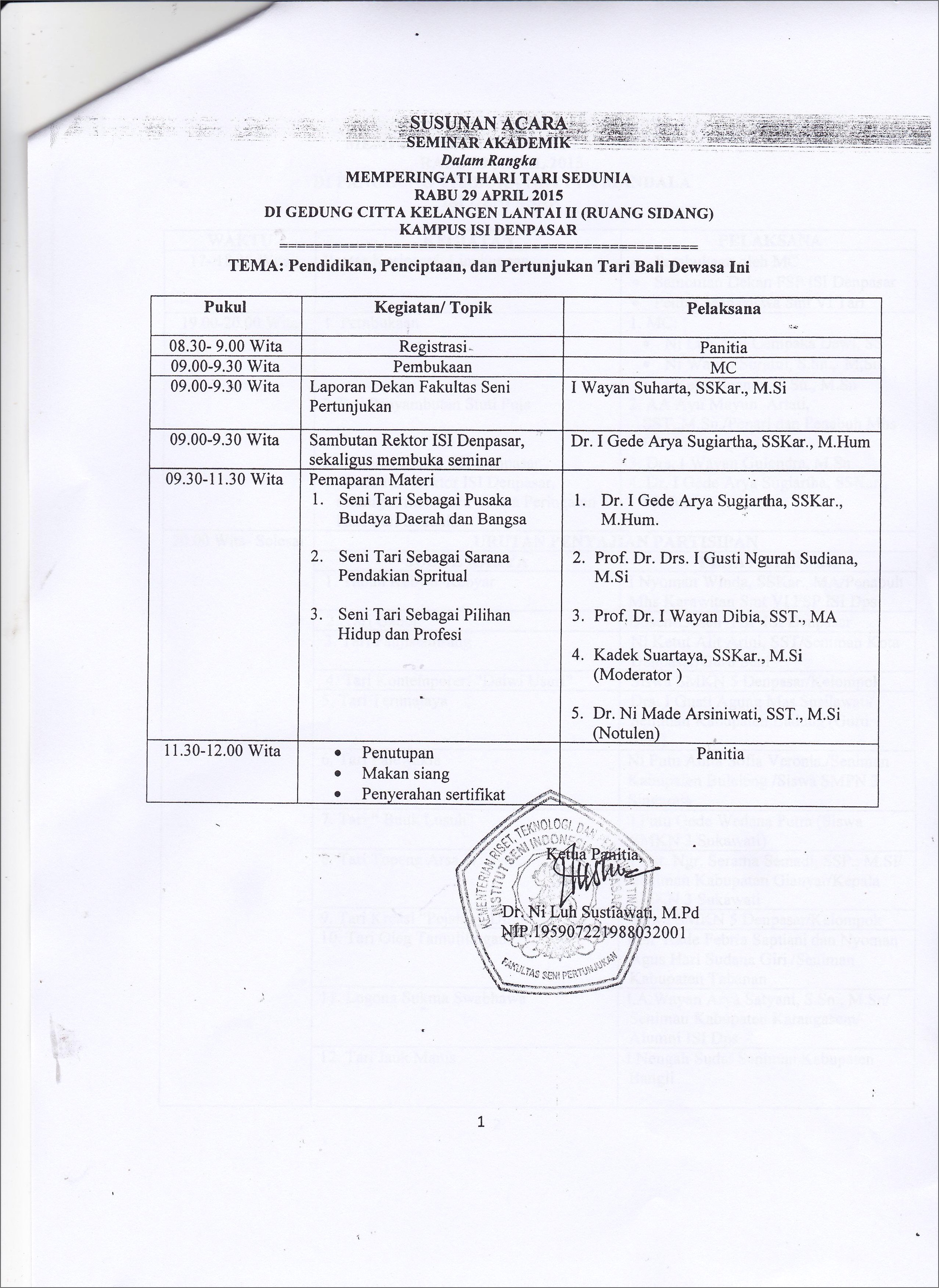 Contoh Surat Undangan Beserta Lampiran Susunan Acara