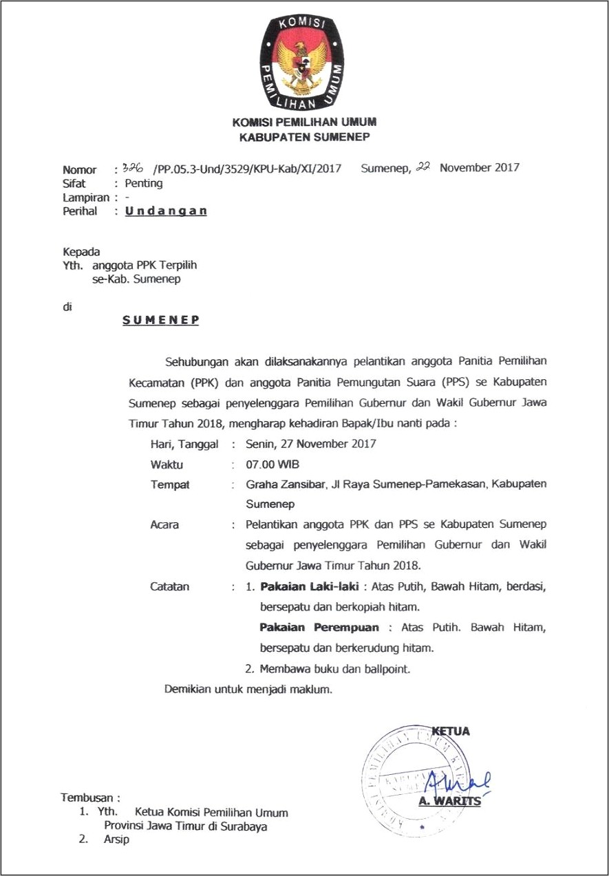 Contoh Surat Undangan Bimtek Pps