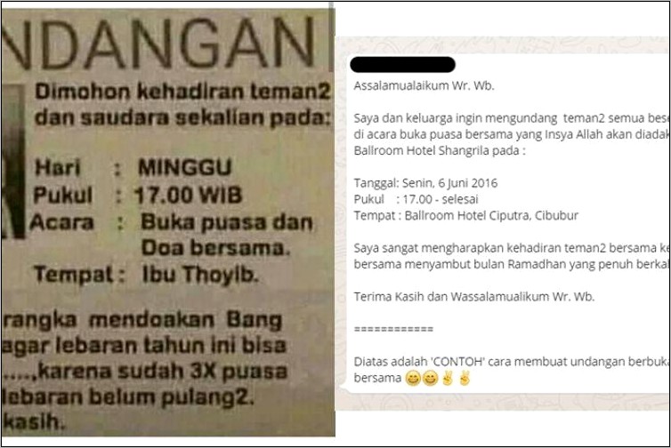 Contoh Surat Undangan Buka Bersama Dengan Iuran