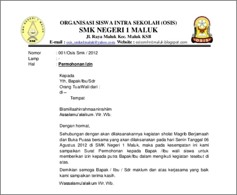 Contoh Surat Undangan Buka Puasa Bersama Resmi Doc