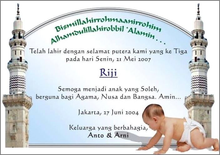 Contoh Surat Undangan Cukuran Bayi