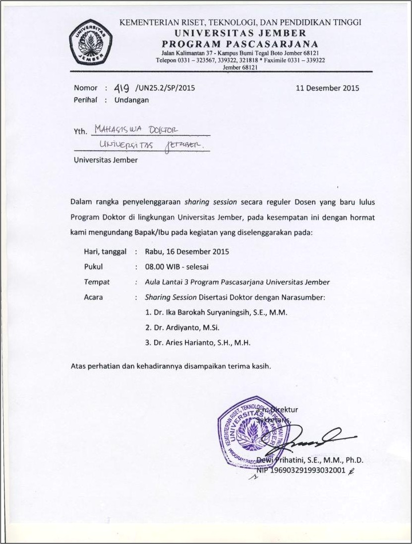 Contoh Surat Undangan Dari Kemendikbud Untuk Menjadi Narasumber