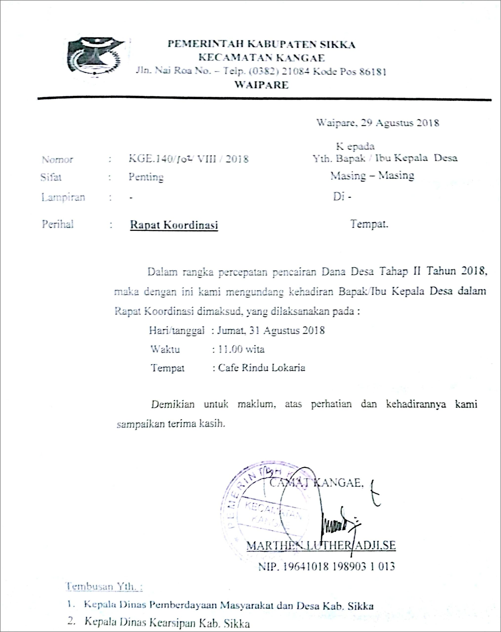 Contoh Surat Undangan Desa Mengundang Musyawarah