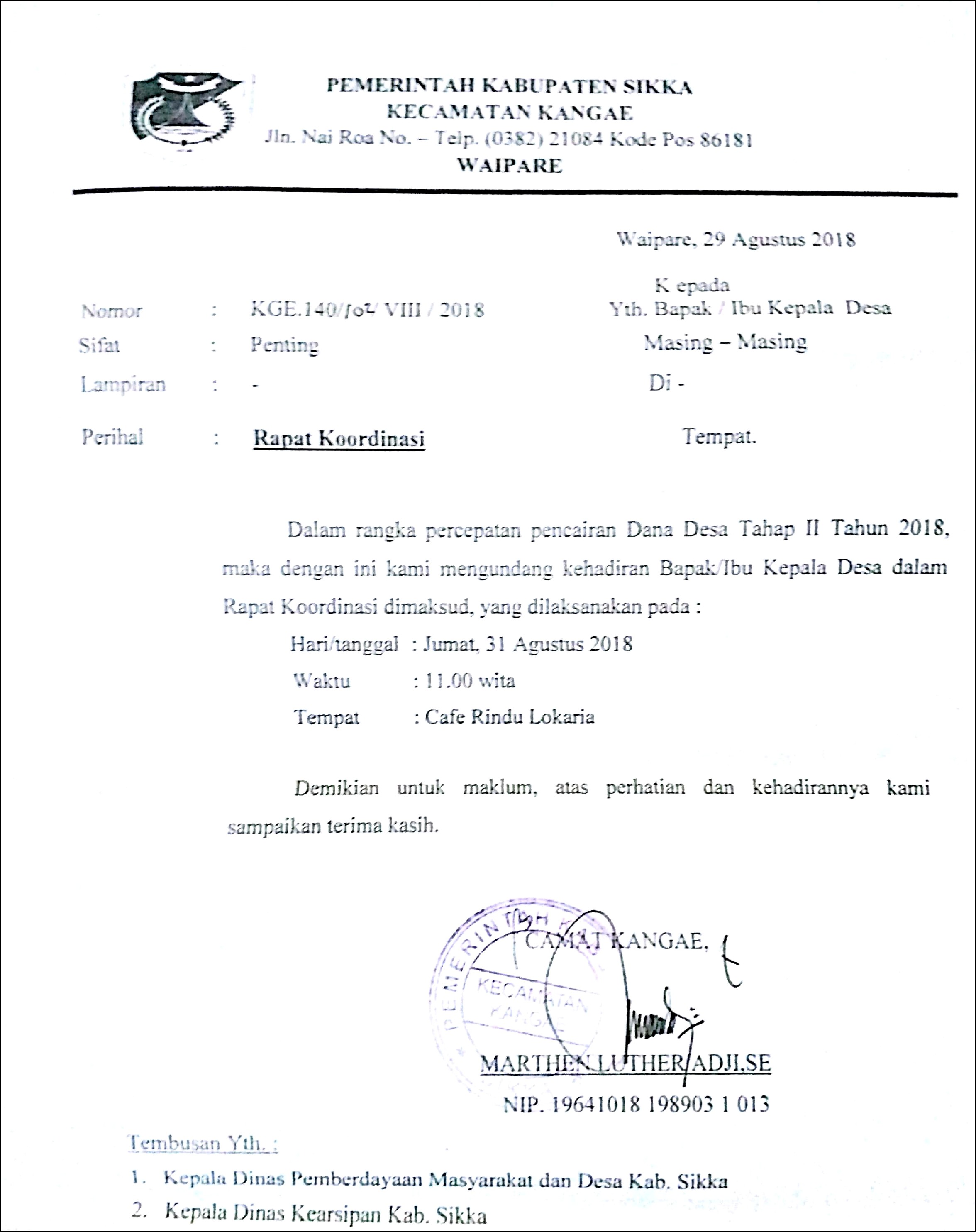 Contoh Surat Undangan Desa Mengundang Musyawarah