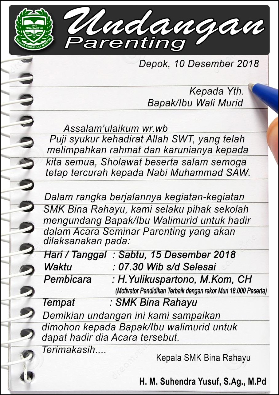 Contoh Surat Undangan Diklat Paskibra