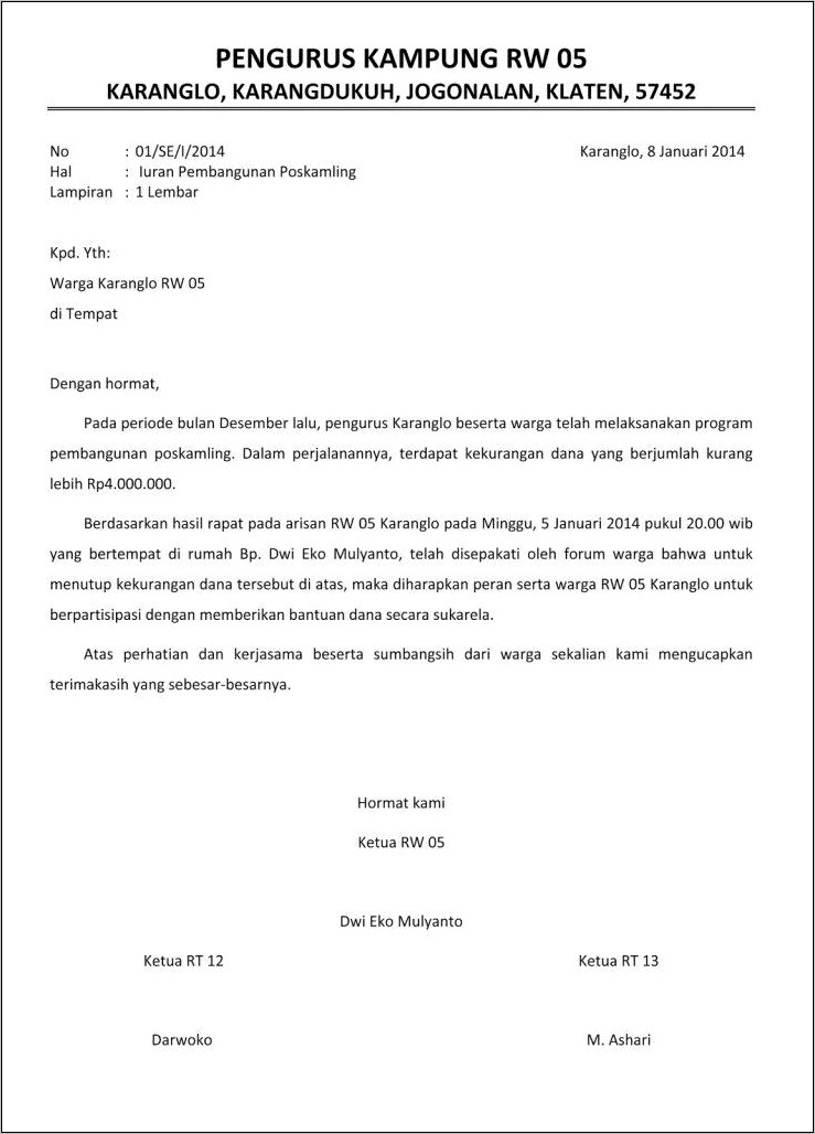 Contoh Surat Undangan Dinas Koperasi