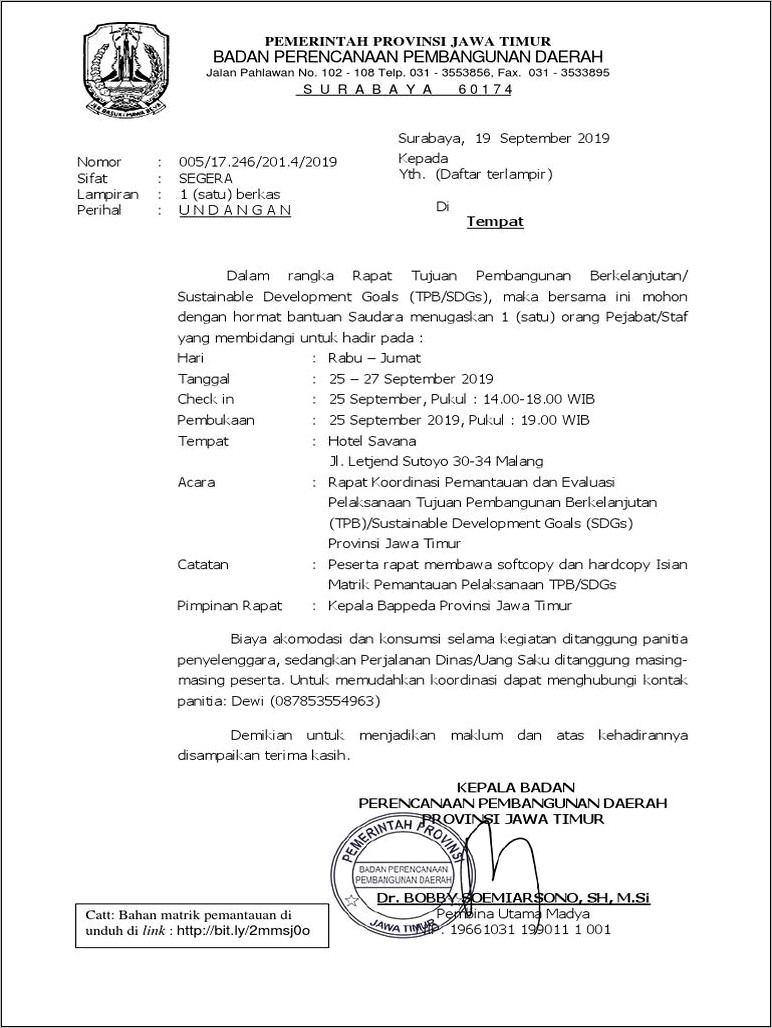 Contoh Surat Undangan Dinas Sipd Dari Bappeda