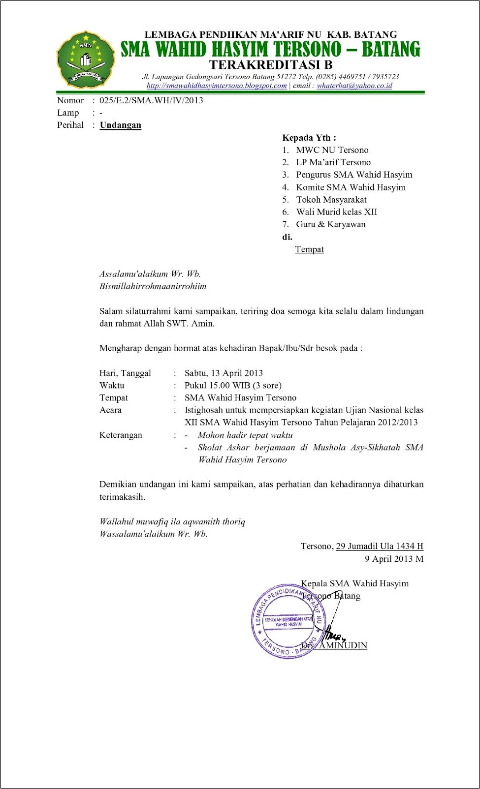 Contoh Surat Undangan Formal Sekoah Smk.doc