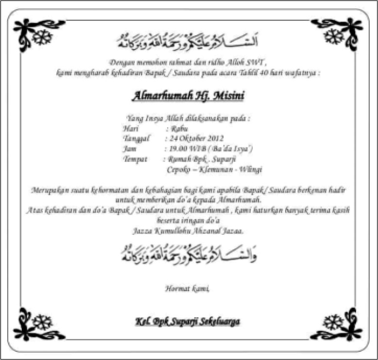 Contoh Surat Undangan Halal Bihalal Untuk Guru