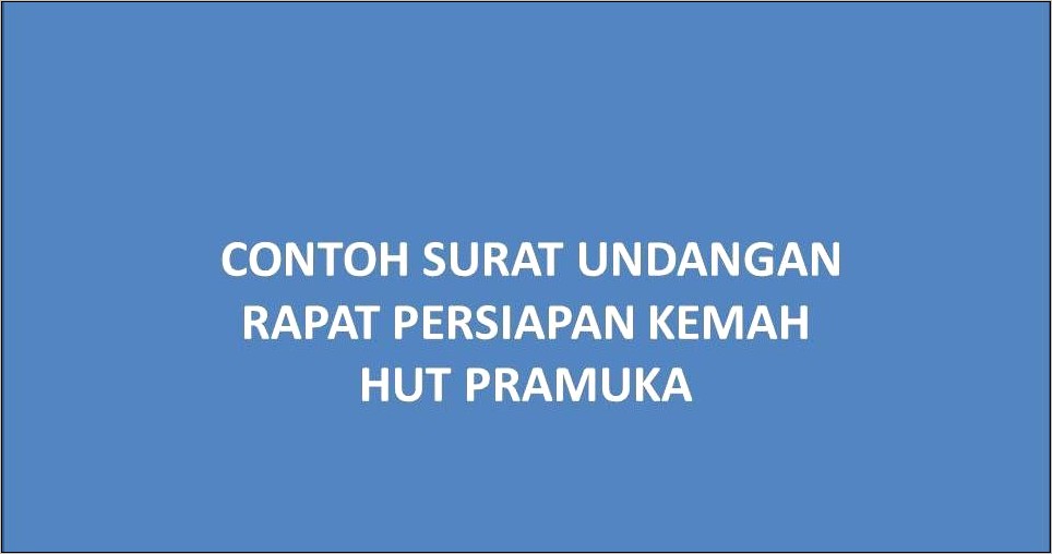 Contoh Surat Undangan Hut Pramuka