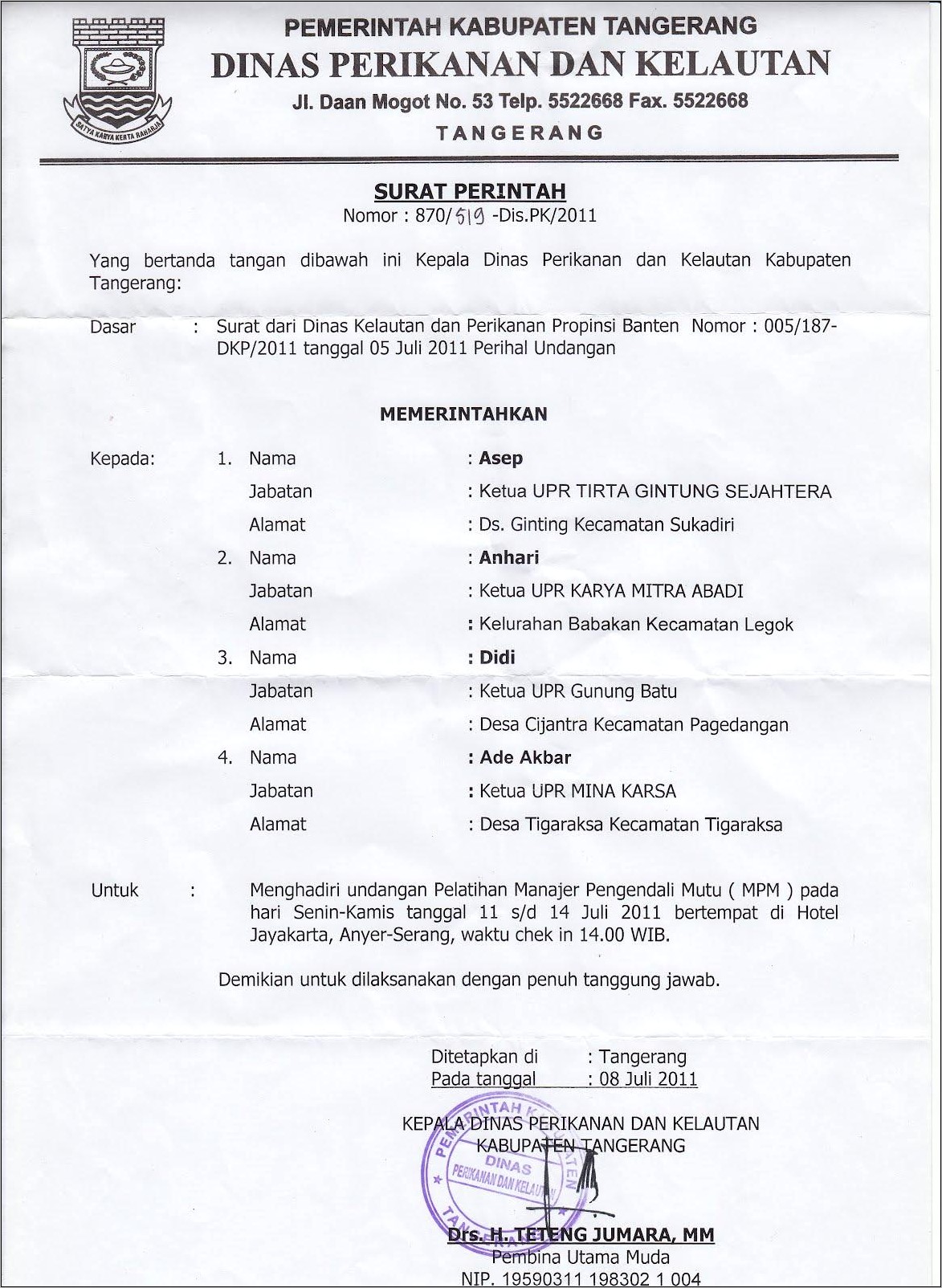 Contoh Surat Undangan Inspeksi Material