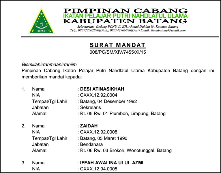 Contoh Surat Undangan Ipnu Ippnu Pdf